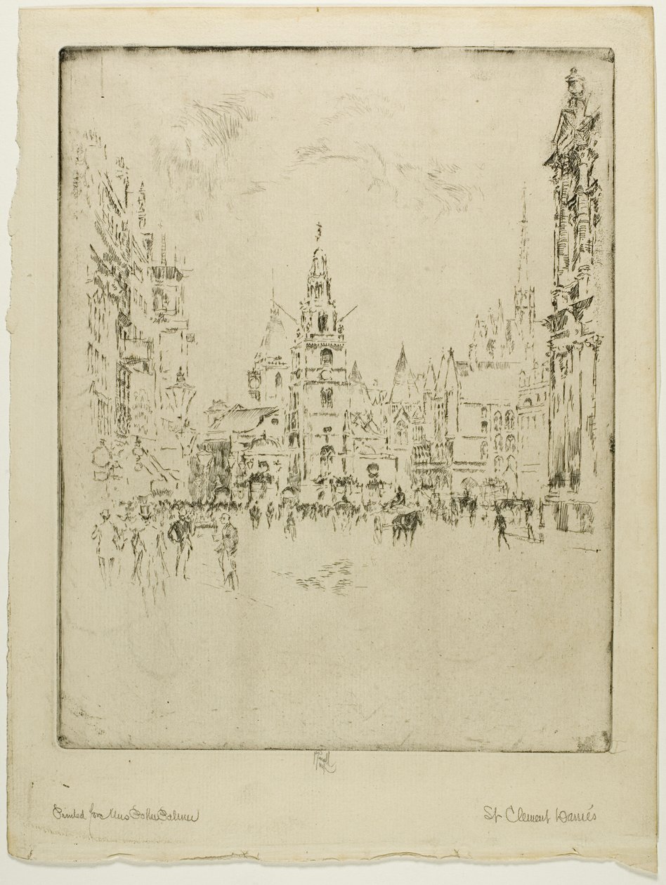 St. Clements Danes door Joseph Pennell