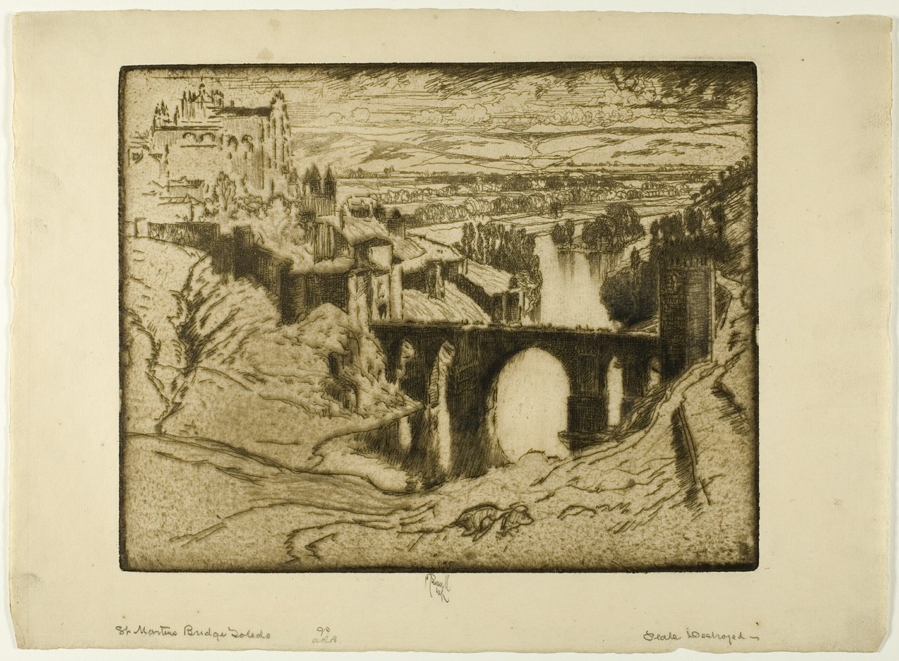 Sint-Maartensbrug, Toledo door Joseph Pennell