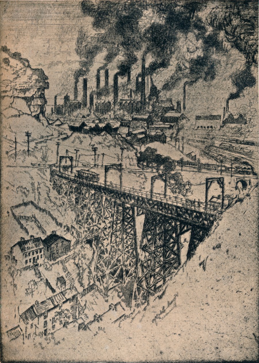 Staal-Edgar Thomson Works, 1909 door Joseph Pennell