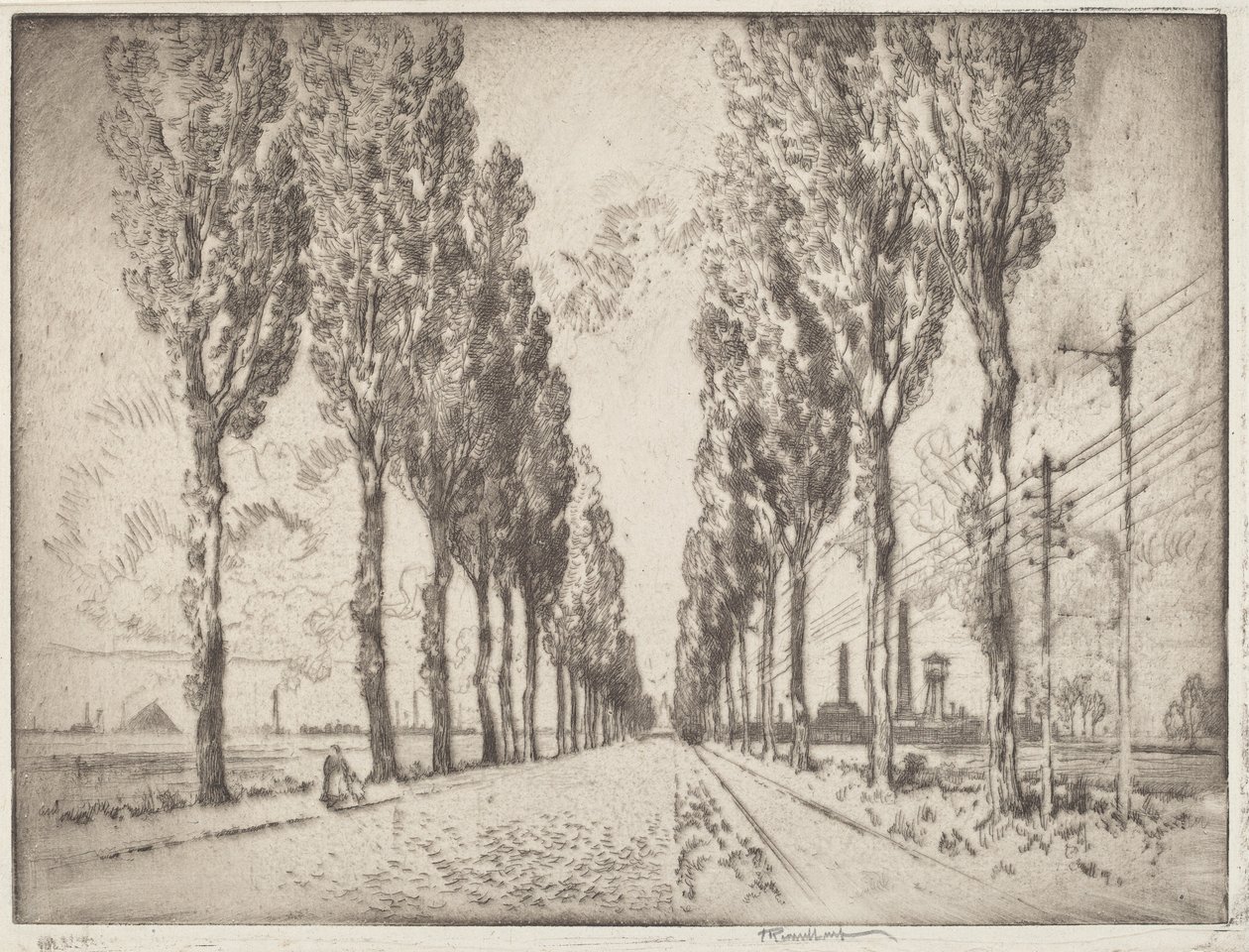 De Laan, Valenciennes door Joseph Pennell
