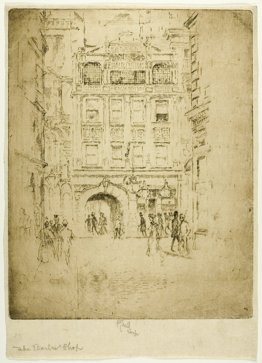 De kapperszaak door Joseph Pennell