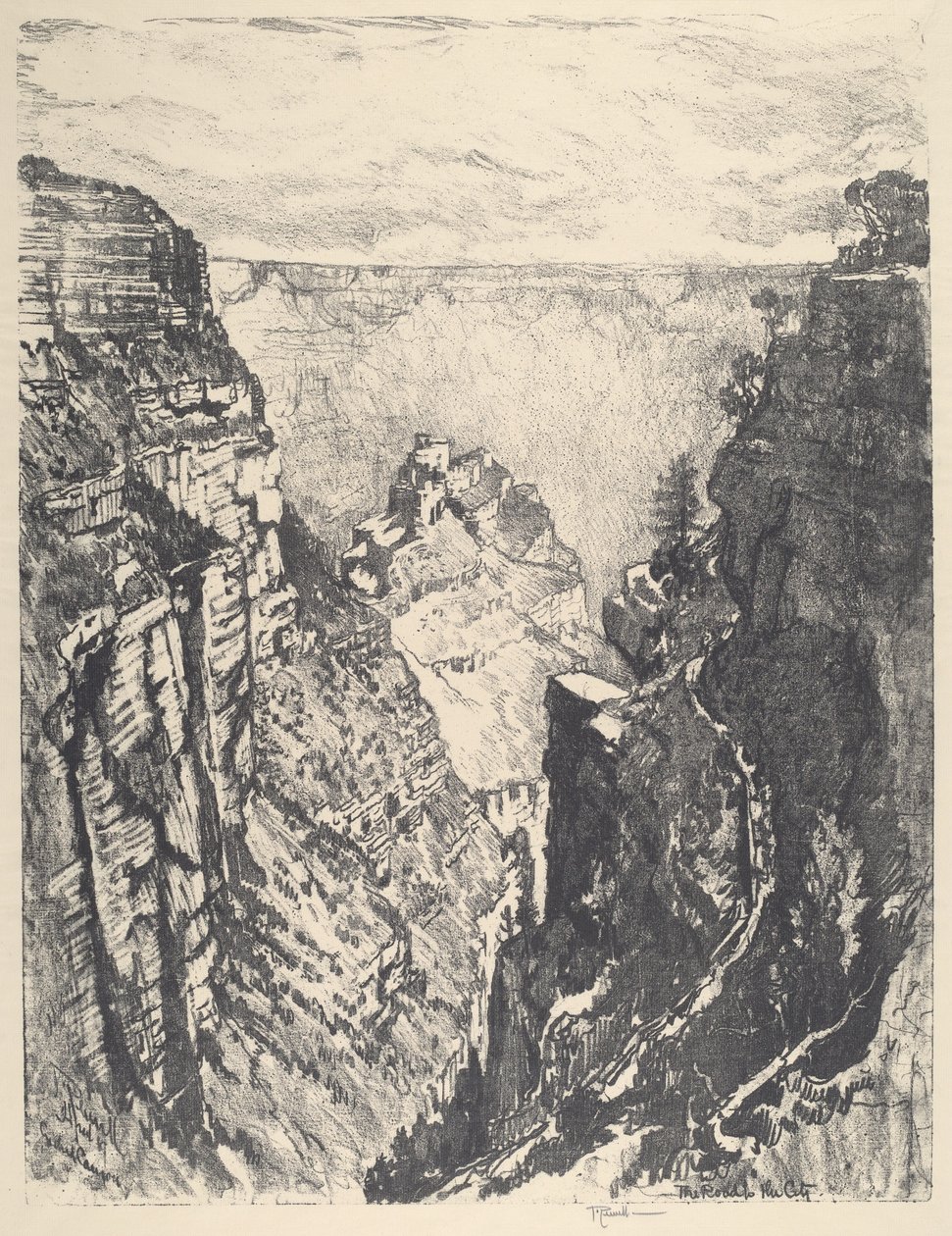 Het Bright Angel Trail, 1912 door Joseph Pennell