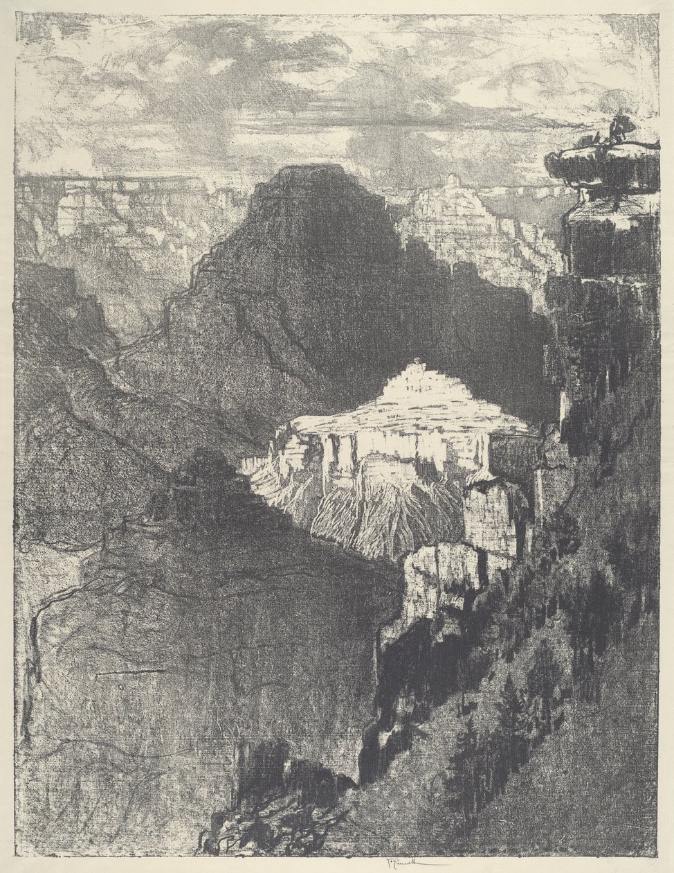 De Stad onder de Zwarte Berg door Joseph Pennell