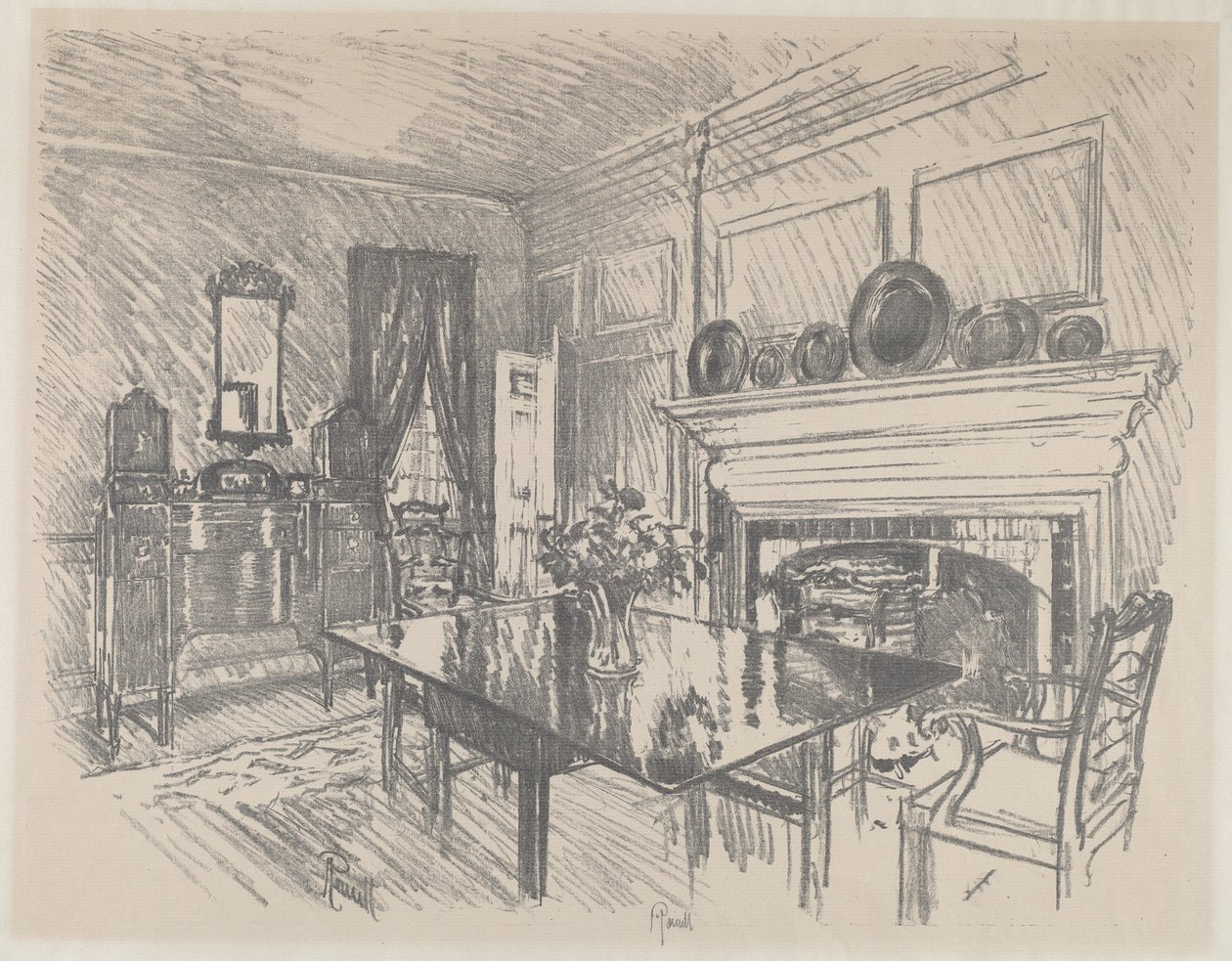 De Eetkamer, Stenton door Joseph Pennell
