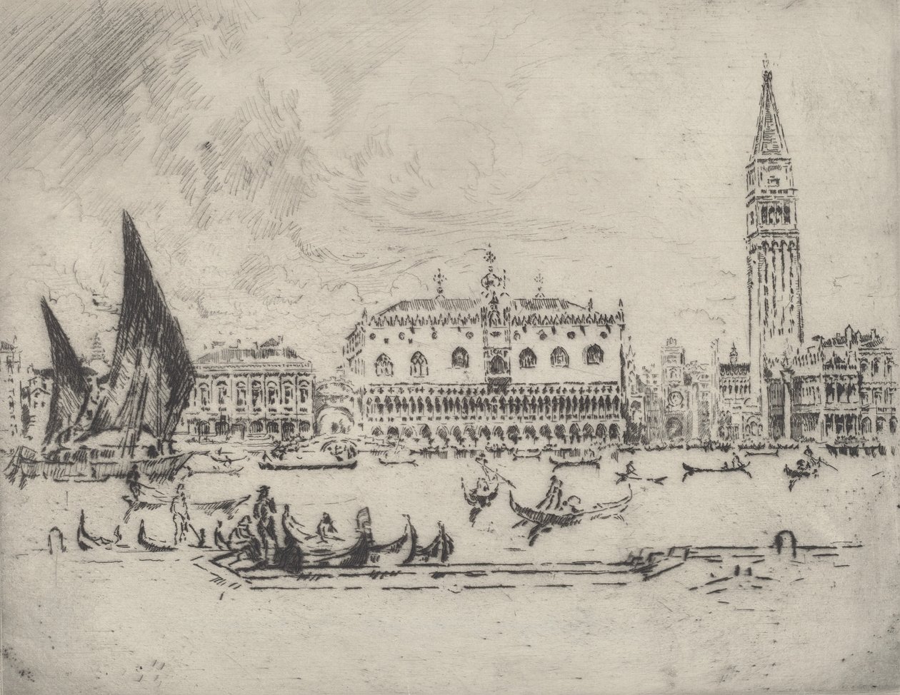 Het Paleis van de Doge, 1883 door Joseph Pennell