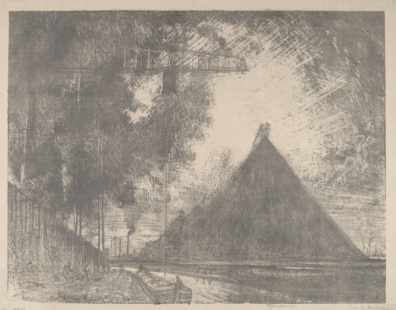 De stortplaats, Charleroi, 1911 door Joseph Pennell