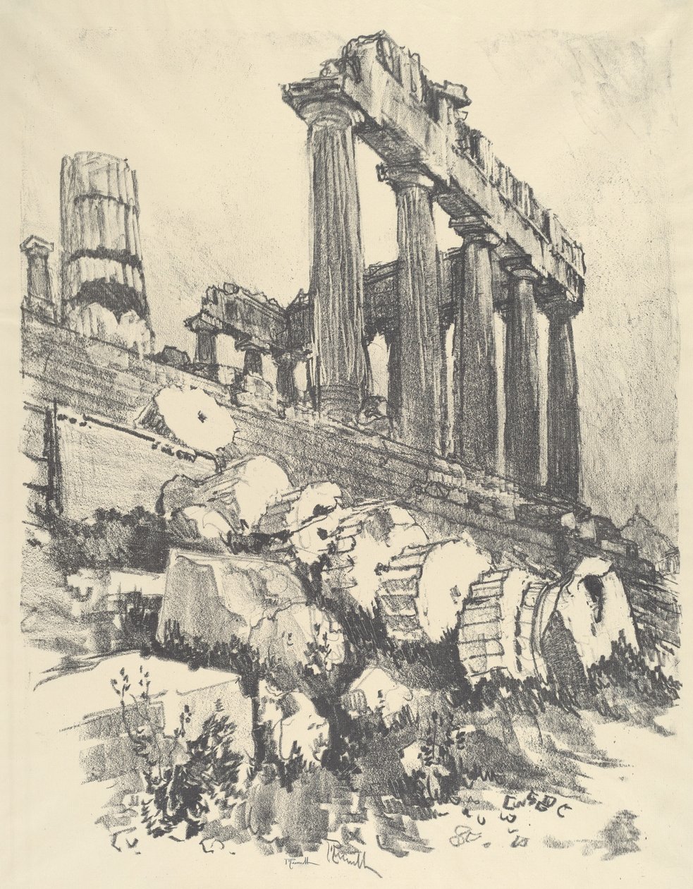 De Gevallen Kolom, Athene door Joseph Pennell