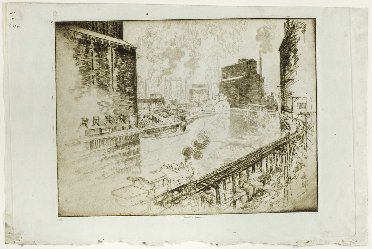 De graanelevatoren, Chicago door Joseph Pennell