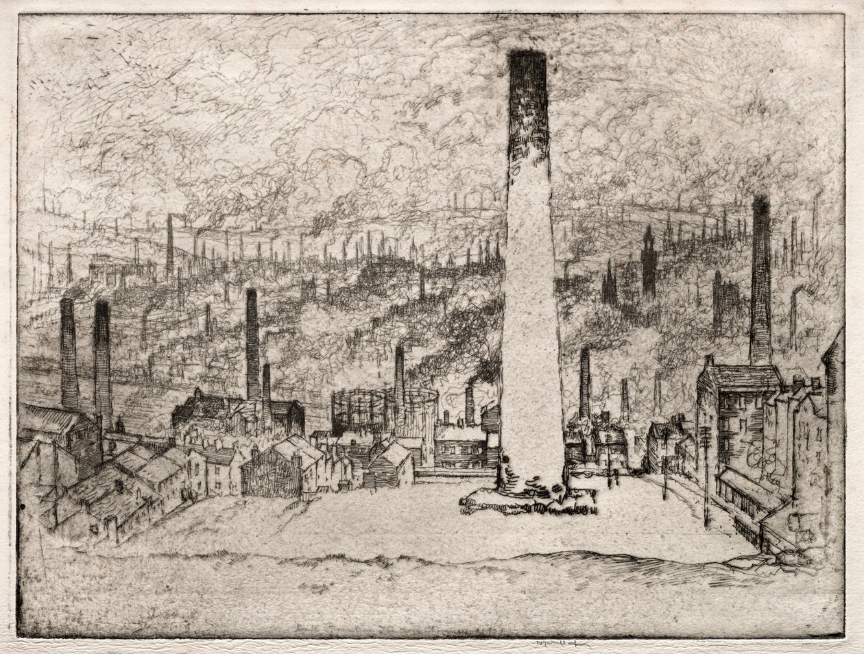 De Grote Schoorsteen, Bradford door Joseph Pennell