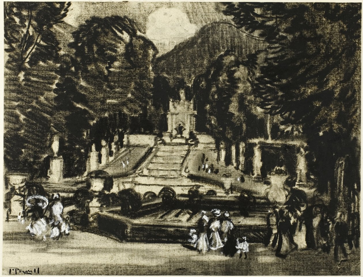 Het Park, La Granja door Joseph Pennell