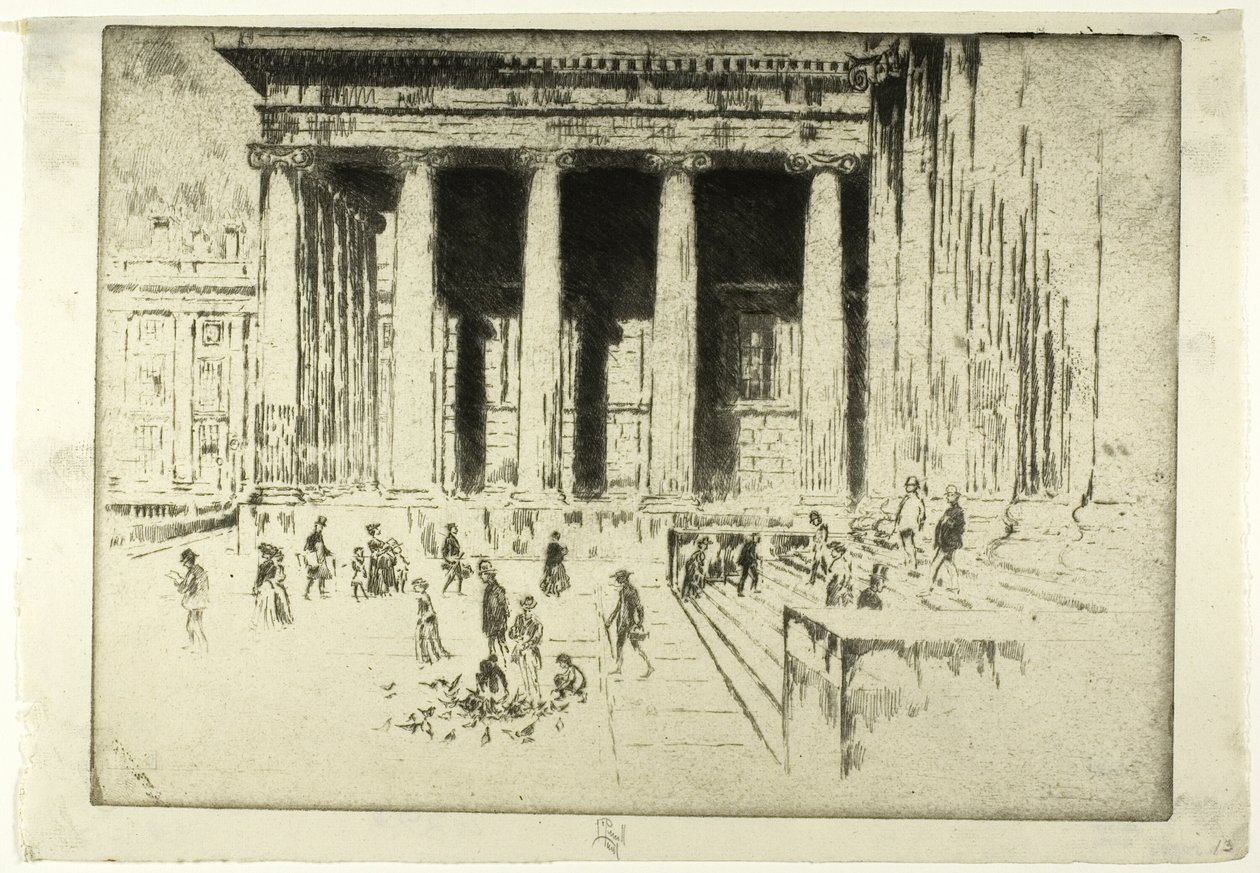 De trappen, British Museum door Joseph Pennell