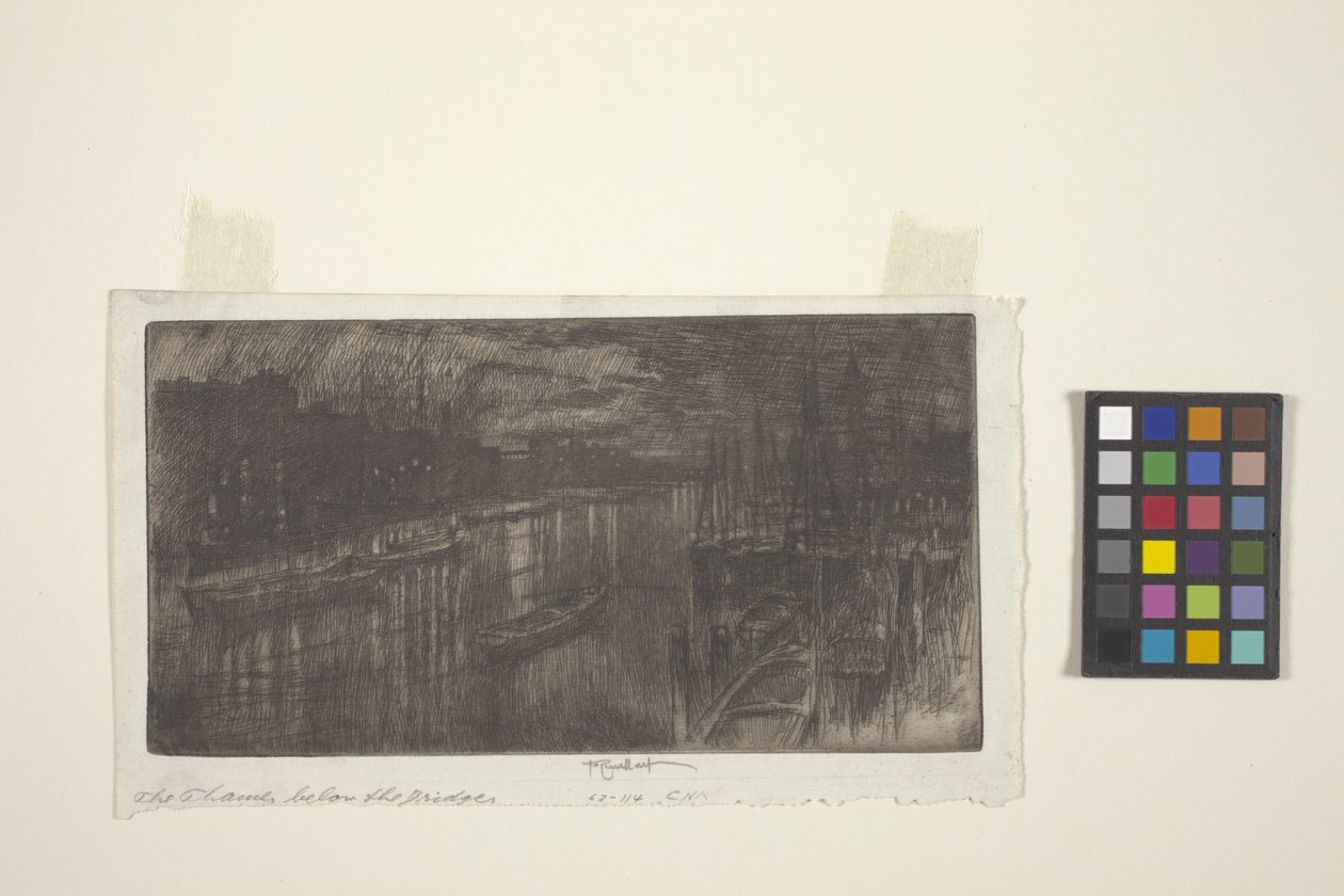 De Theems onder de brug door Joseph Pennell