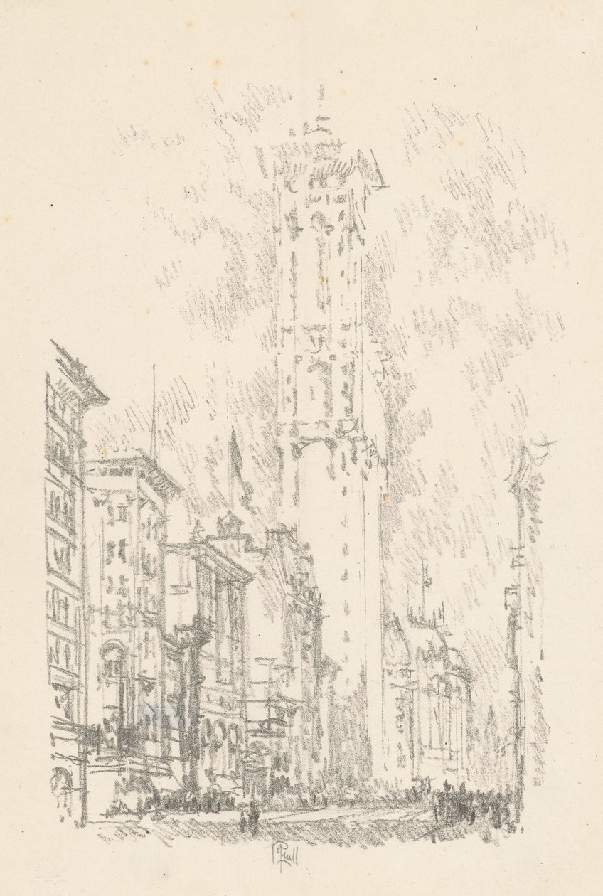 Het Times-gebouw, 1904 door Joseph Pennell
