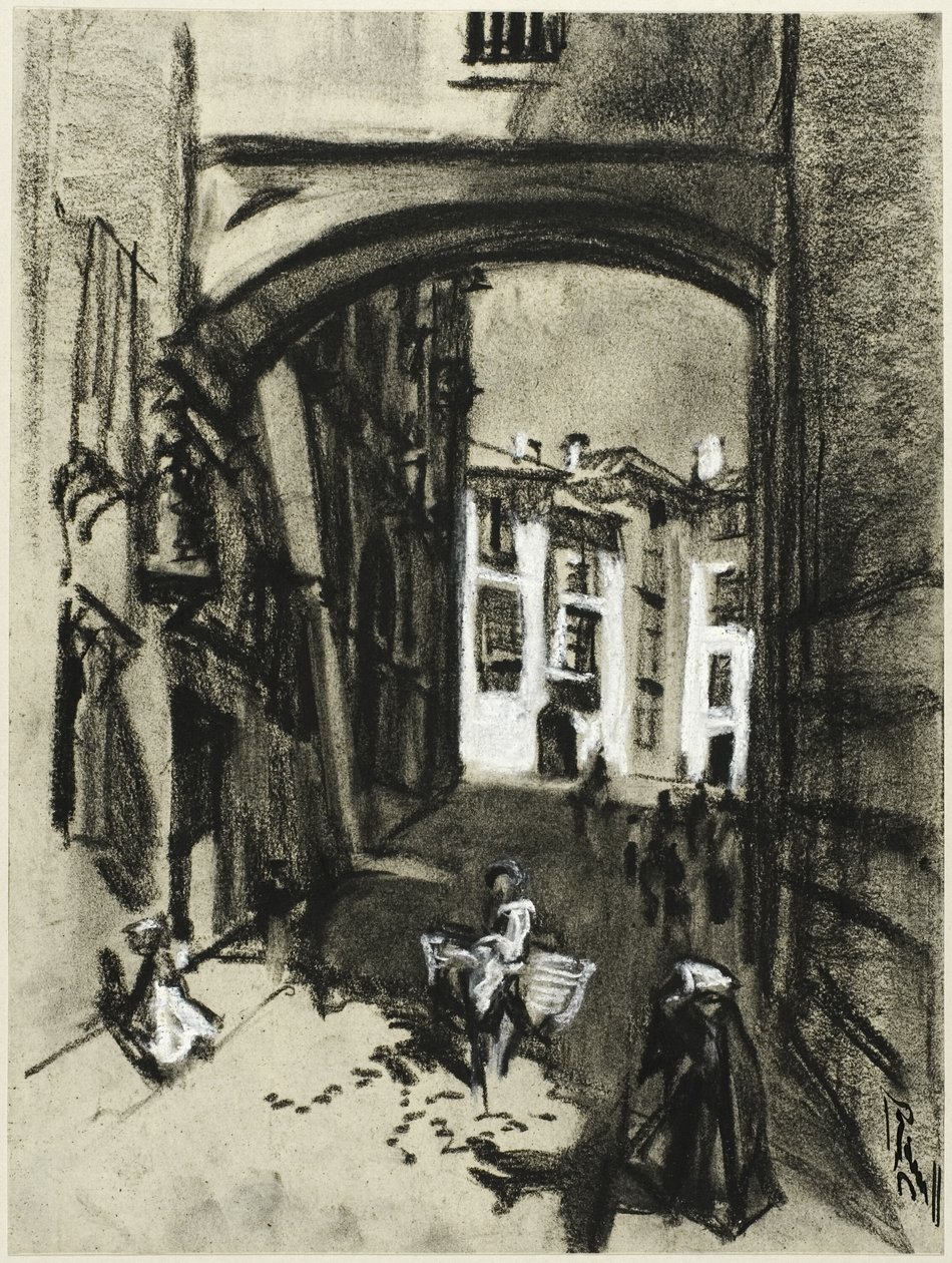 Toledo, straat van de boog door Joseph Pennell