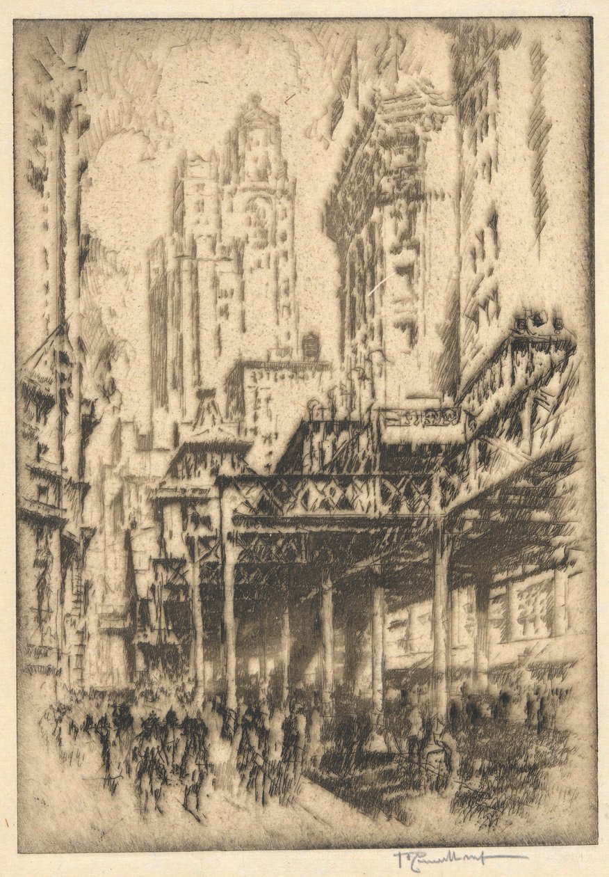 Zonder titel (De El) door Joseph Pennell
