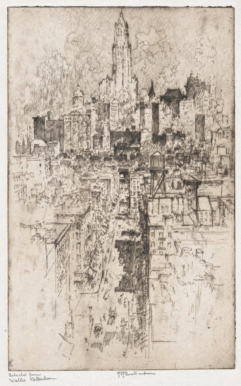 Op naar de Woolworth door Joseph Pennell