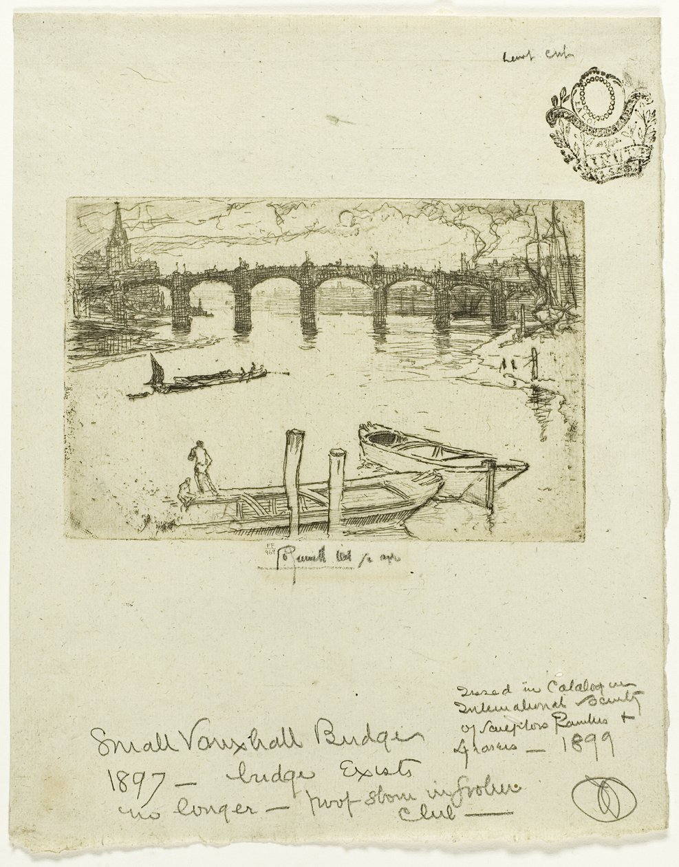 Vauxhall Brug door Joseph Pennell