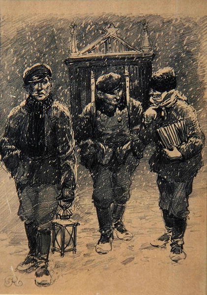 Kerstzangers door Joseph Rapacki
