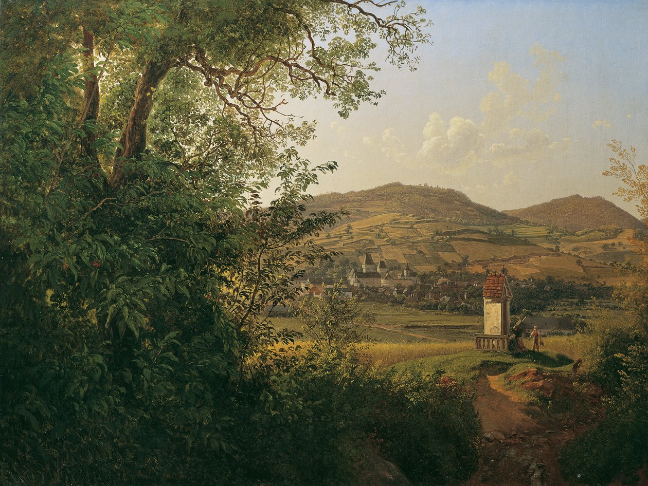 Uitzicht op Pöggstall door Joseph Rebell