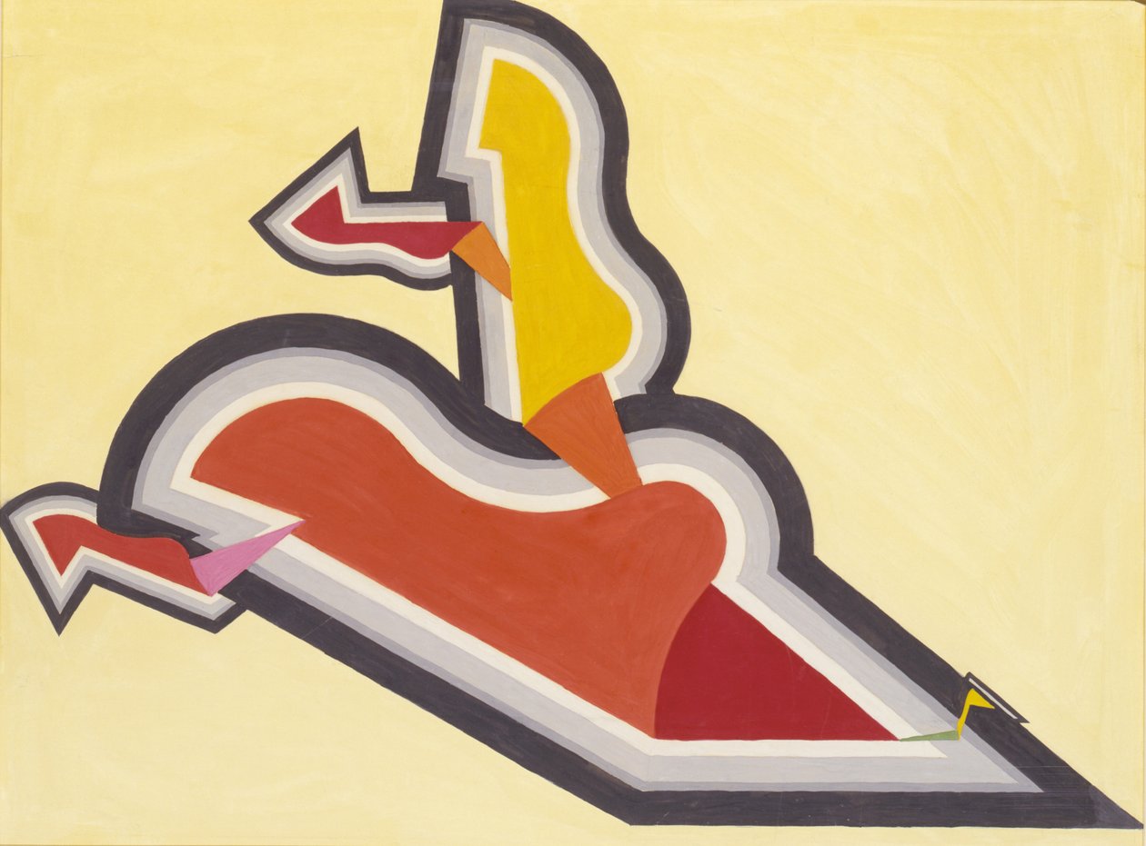 Ritmestudie: Rood en goud door Joseph Schillinger