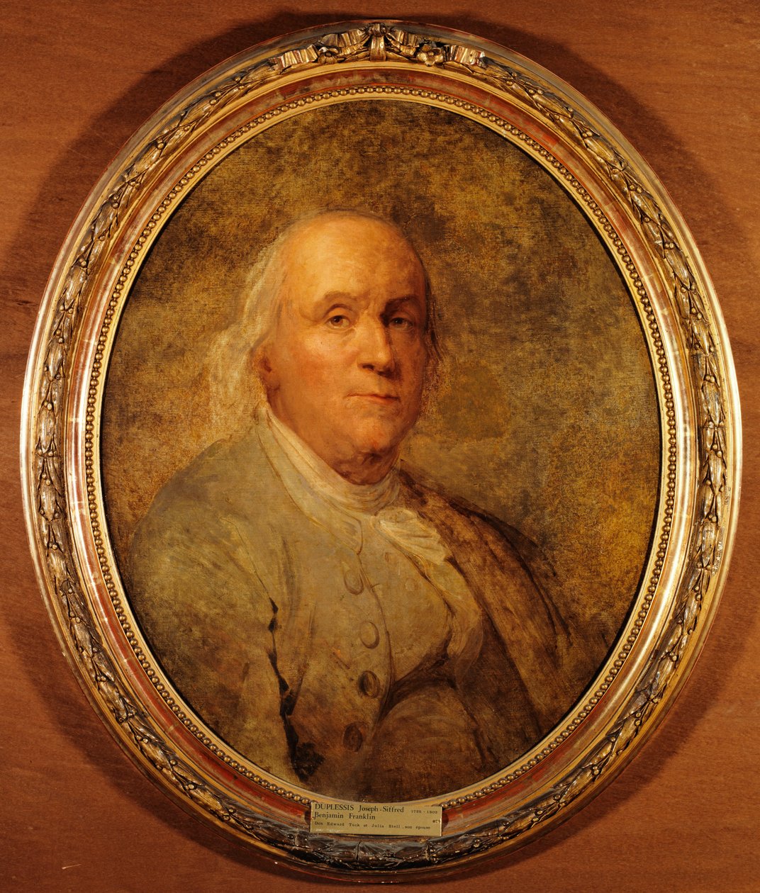 Frans:  Benjamin Franklin (1706-1790) door Joseph Siffred Duplessis