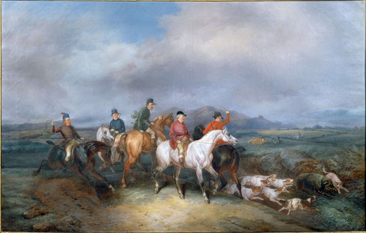 Eberjagd door Joseph Simon Volmar