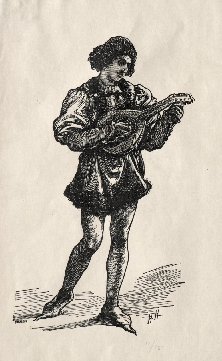 Een Troubadour door Joseph Swain