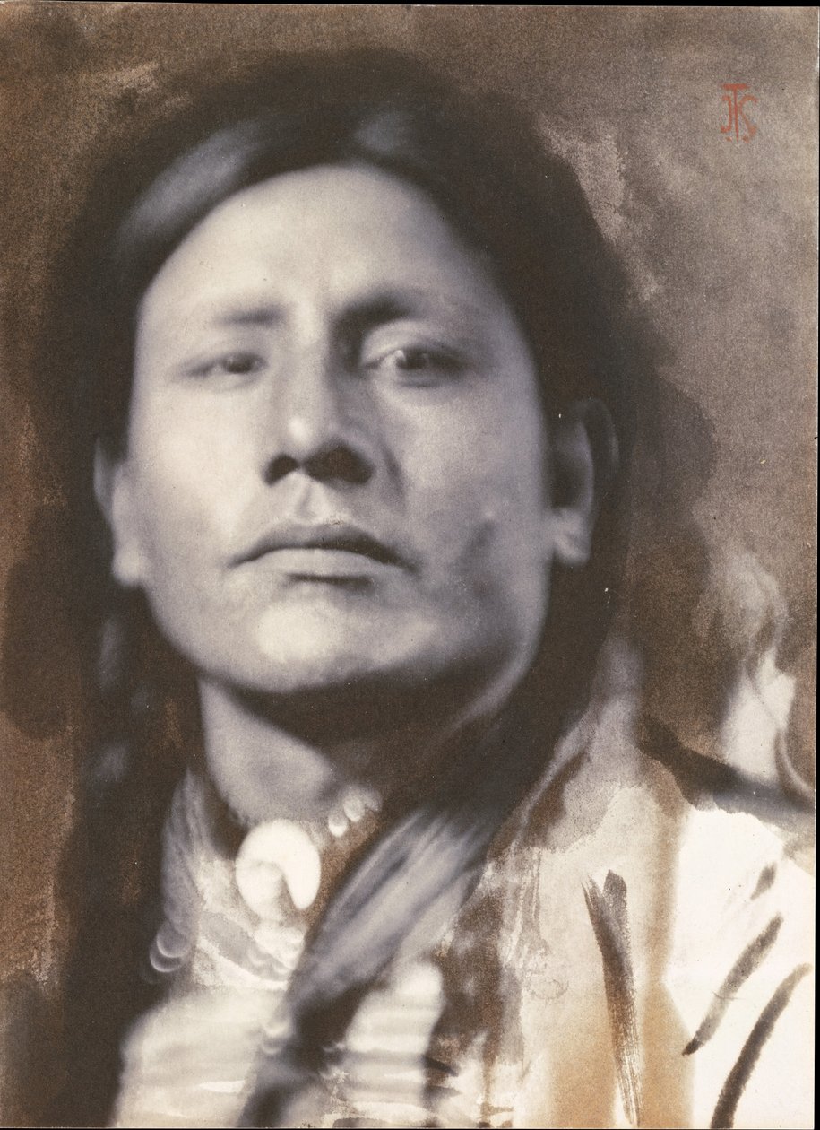 Een Sioux-hoofd [Has-No-Horses] door Joseph Turner Keiley