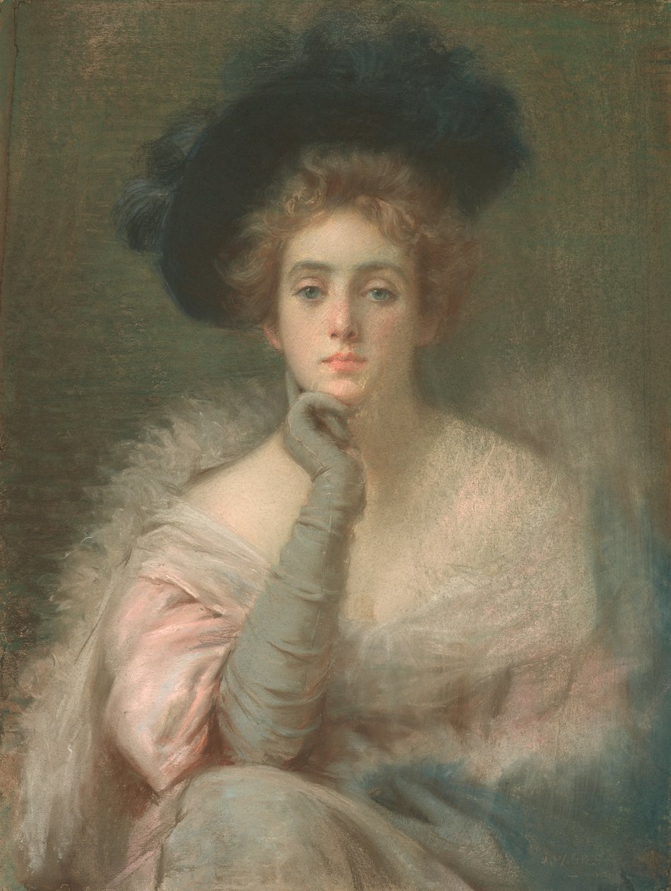 Dame in roze door Joseph W. Gies