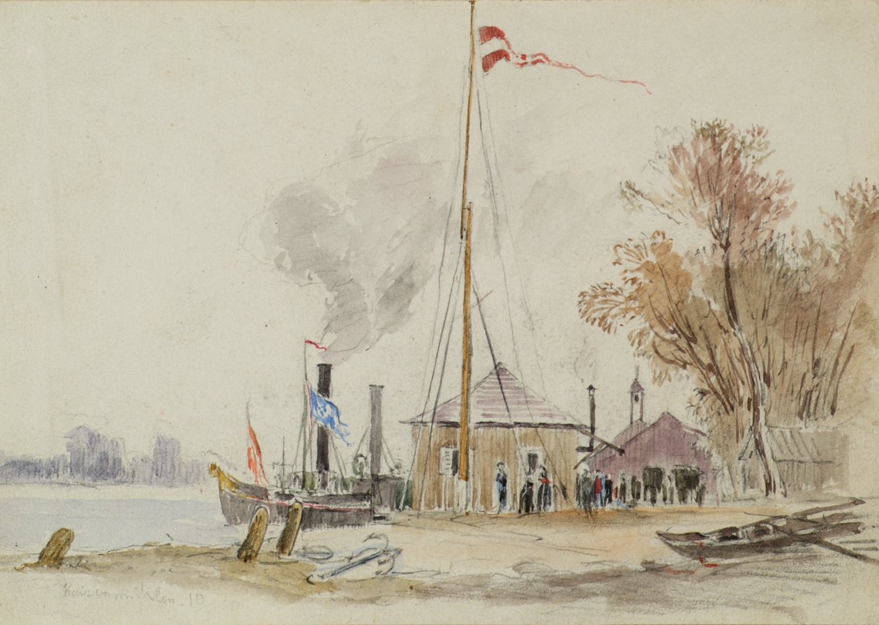 Bij de Kaisermühlen in Wenen door Joseph Werner