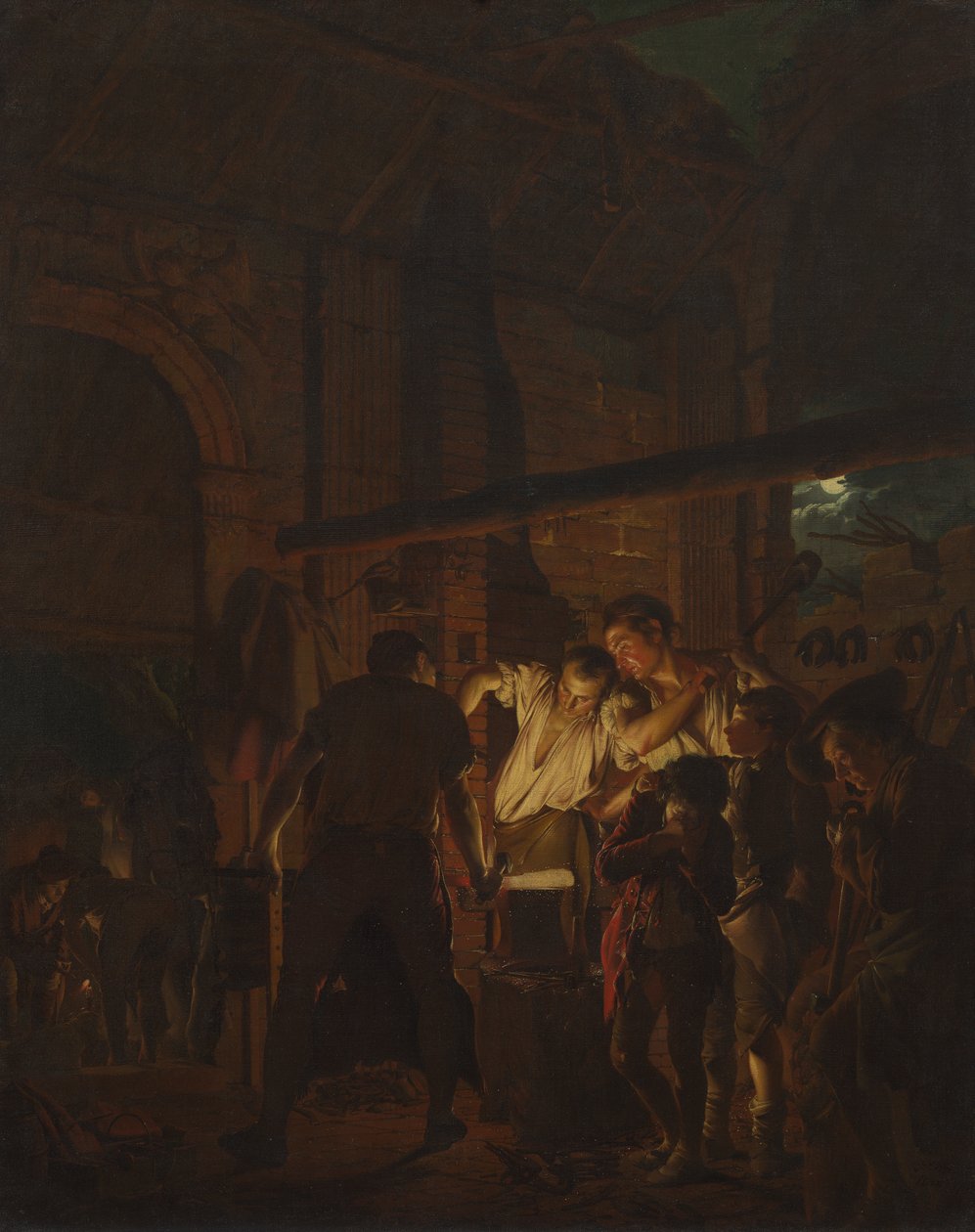 De Smidse door Joseph Wright of Derby