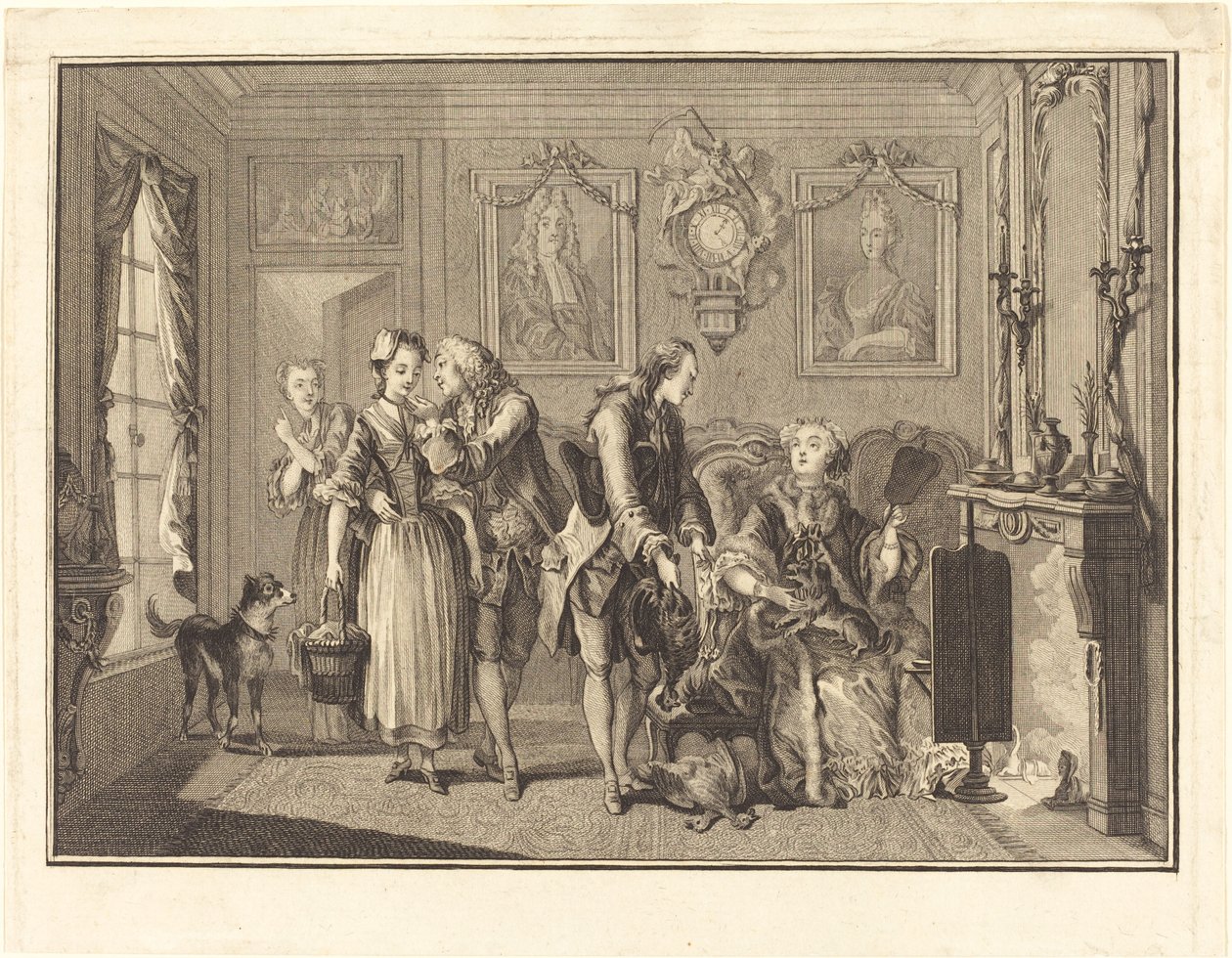 De Mooie Boerin door Joseph de Longueil after Charles Eisen
