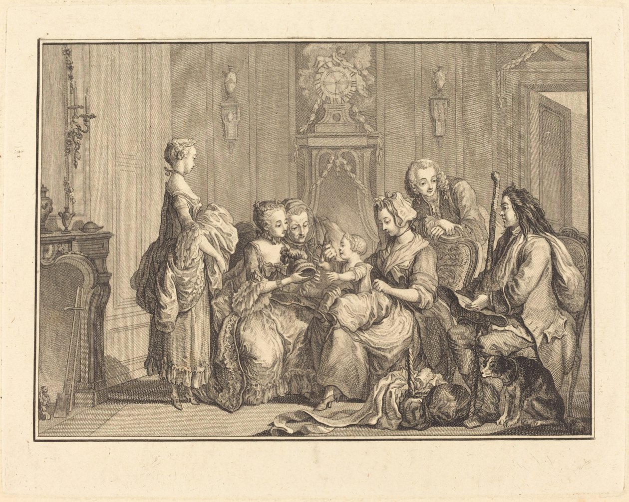 De mooie voedster door Joseph de Longueil after Charles Eisen
