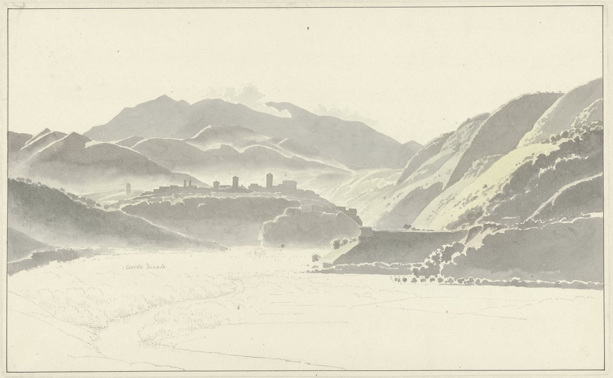 Gezicht op Civita Ducale door Josephus Augustus Knip