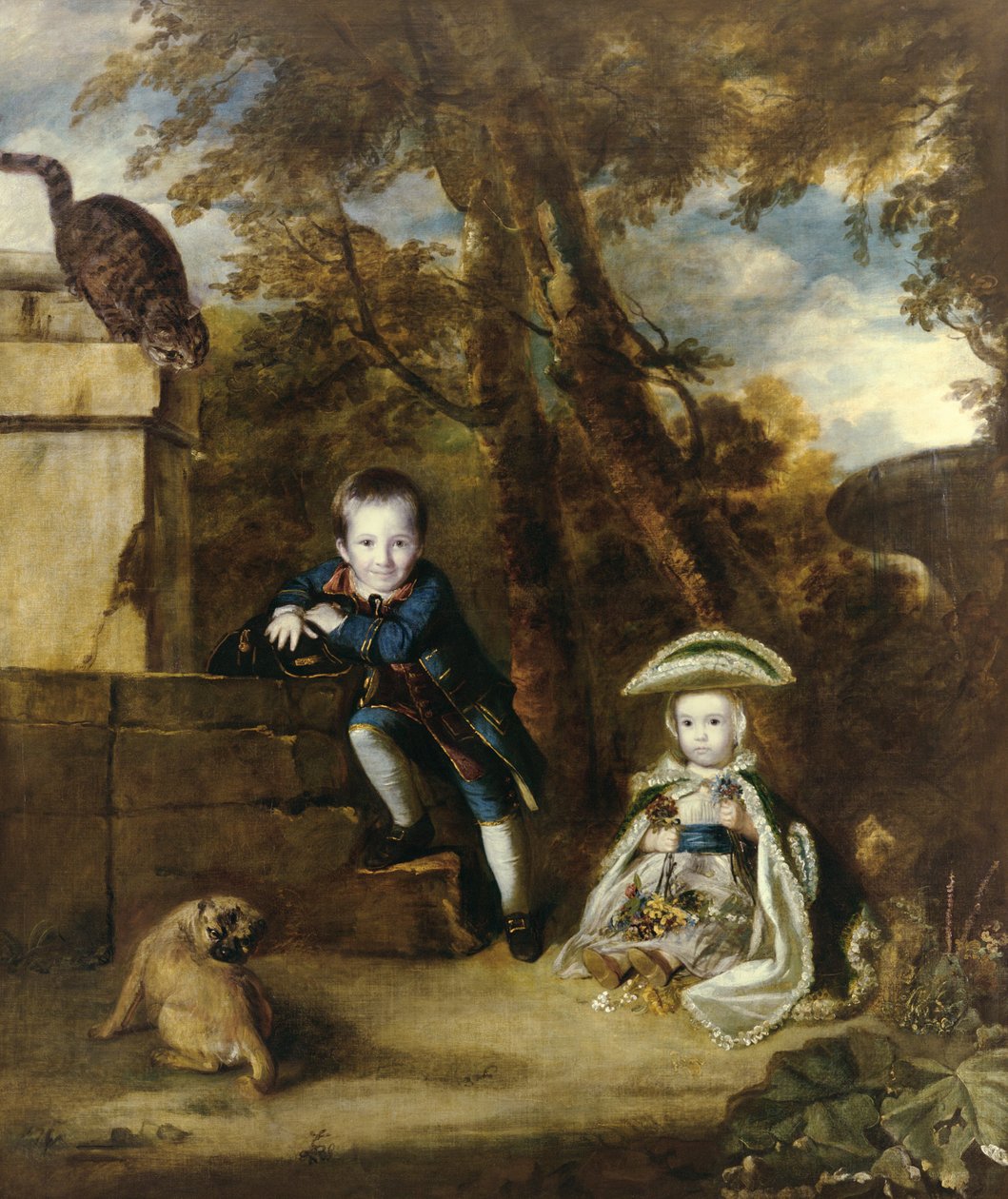 Paul Cobb Methuen en zijn zus Christian, later Lady Boston door Joshua Reynolds
