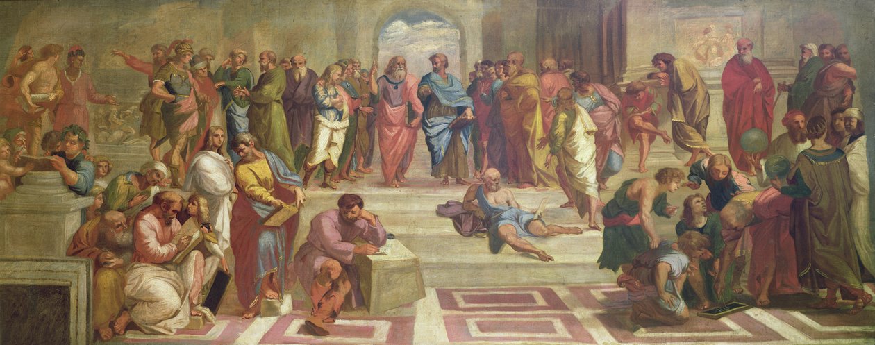 De School van Athene, naar Raphael door Joshua Reynolds