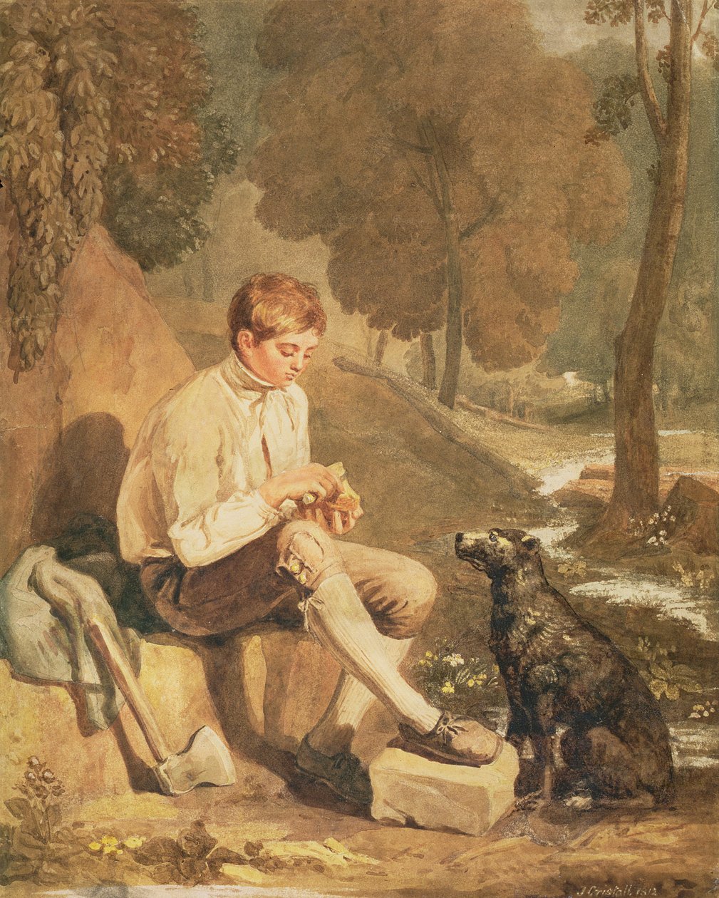 Een jonge houthakker, 1812 door Joshua Cristall