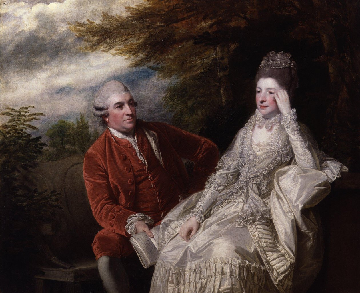 David Garrick; Eva Maria Garrick, née Veigel door Joshua Reynolds