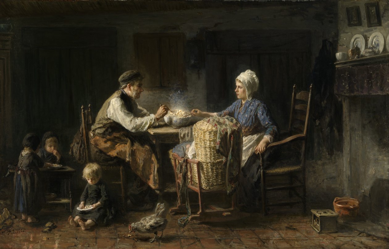 De Spaarzame Maaltijd door Jozef (1824 1911) Israels