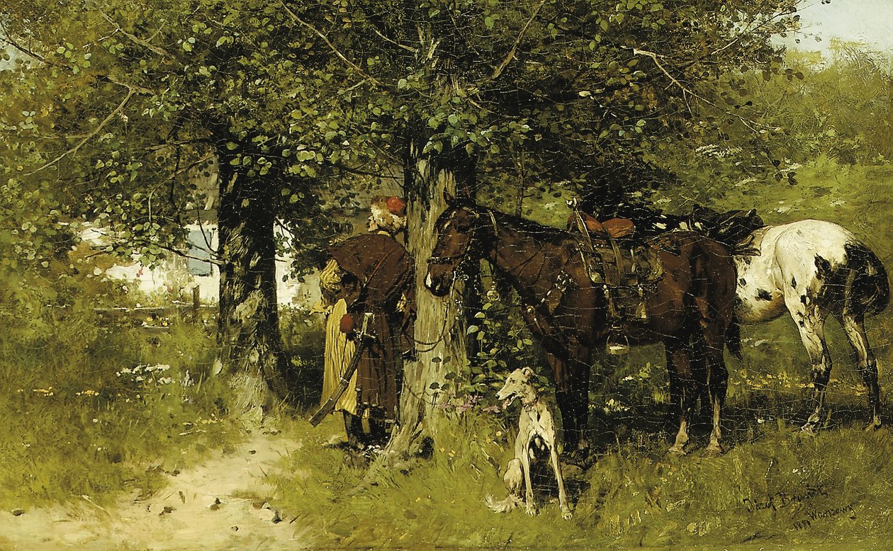De ontmoeting, 1881 door Jozef Brandt