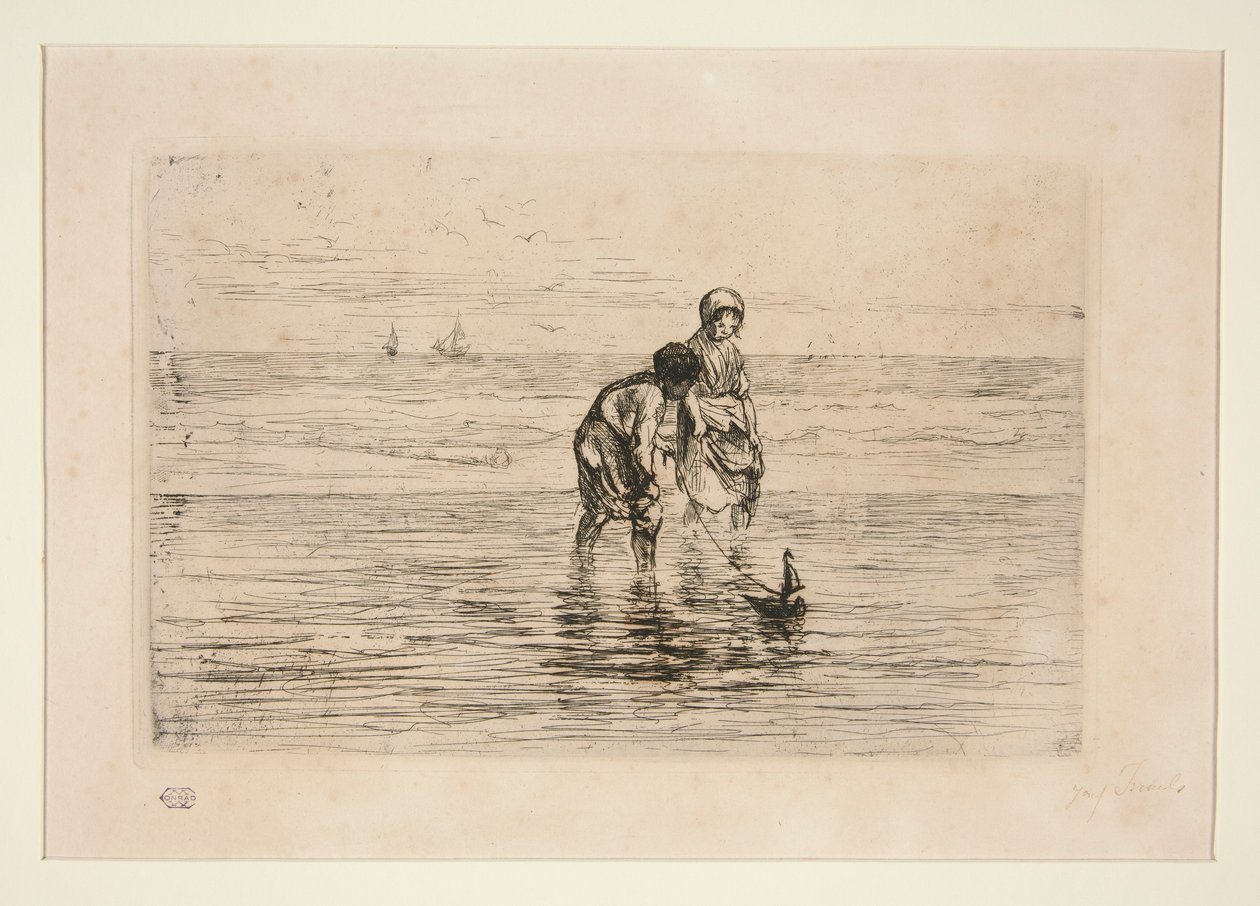 Kinderen op het strand door Jozef Israëls