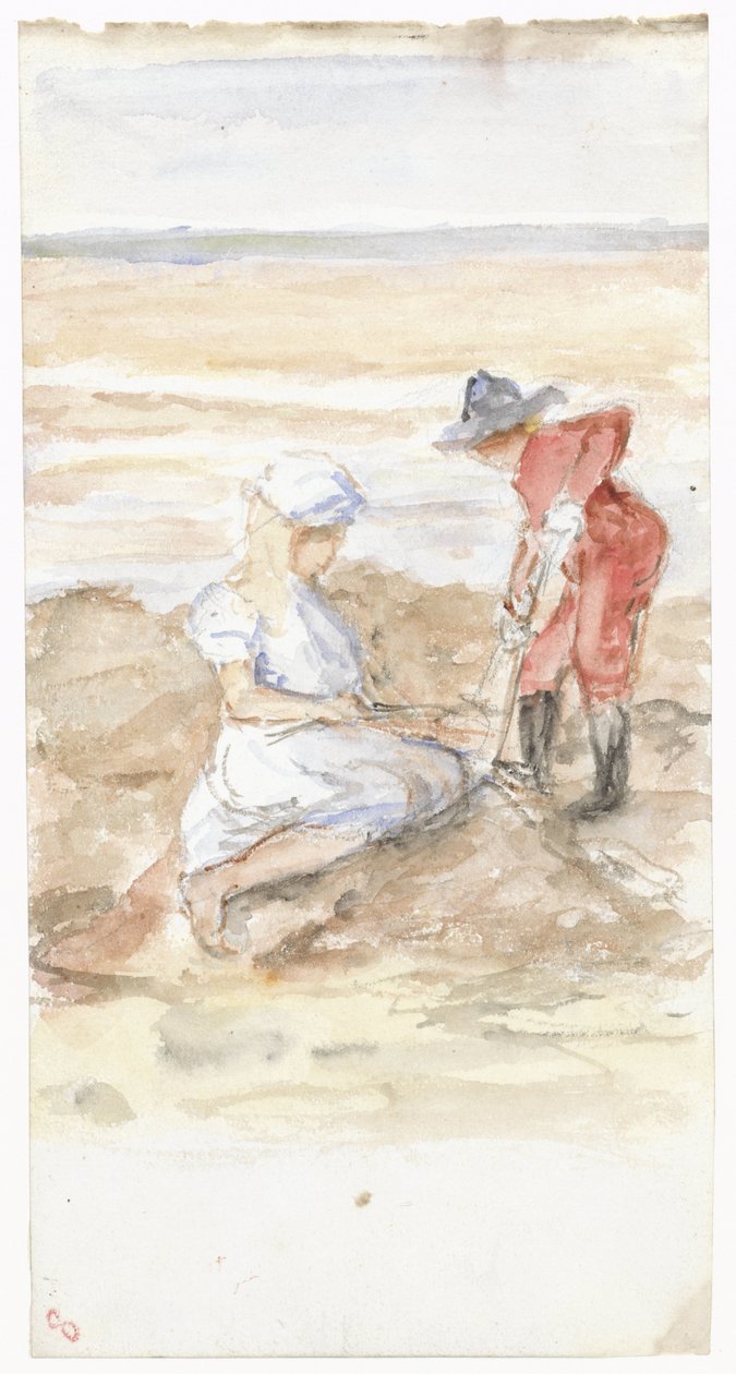 Kinderen spelend aan het strand door Jozef Israëls
