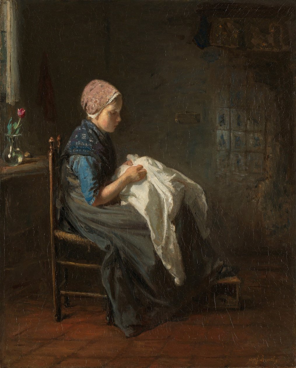 De kleine naaister door Jozef Israëls