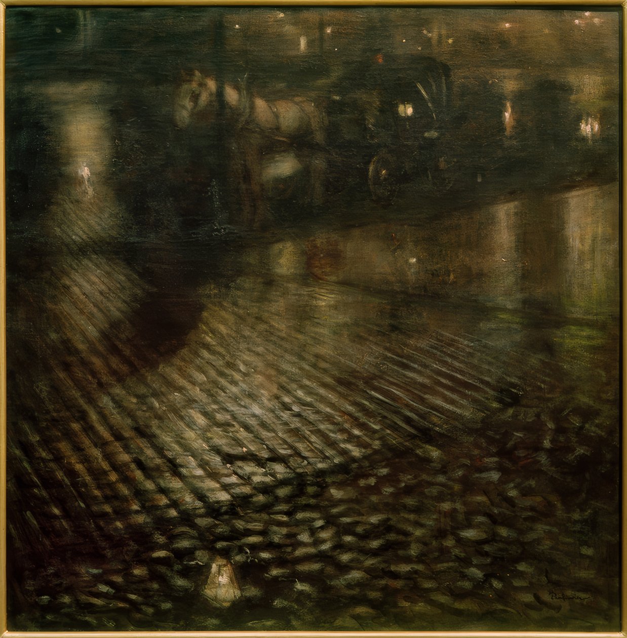 Koets in de Nacht door Jozef Pankiewicz