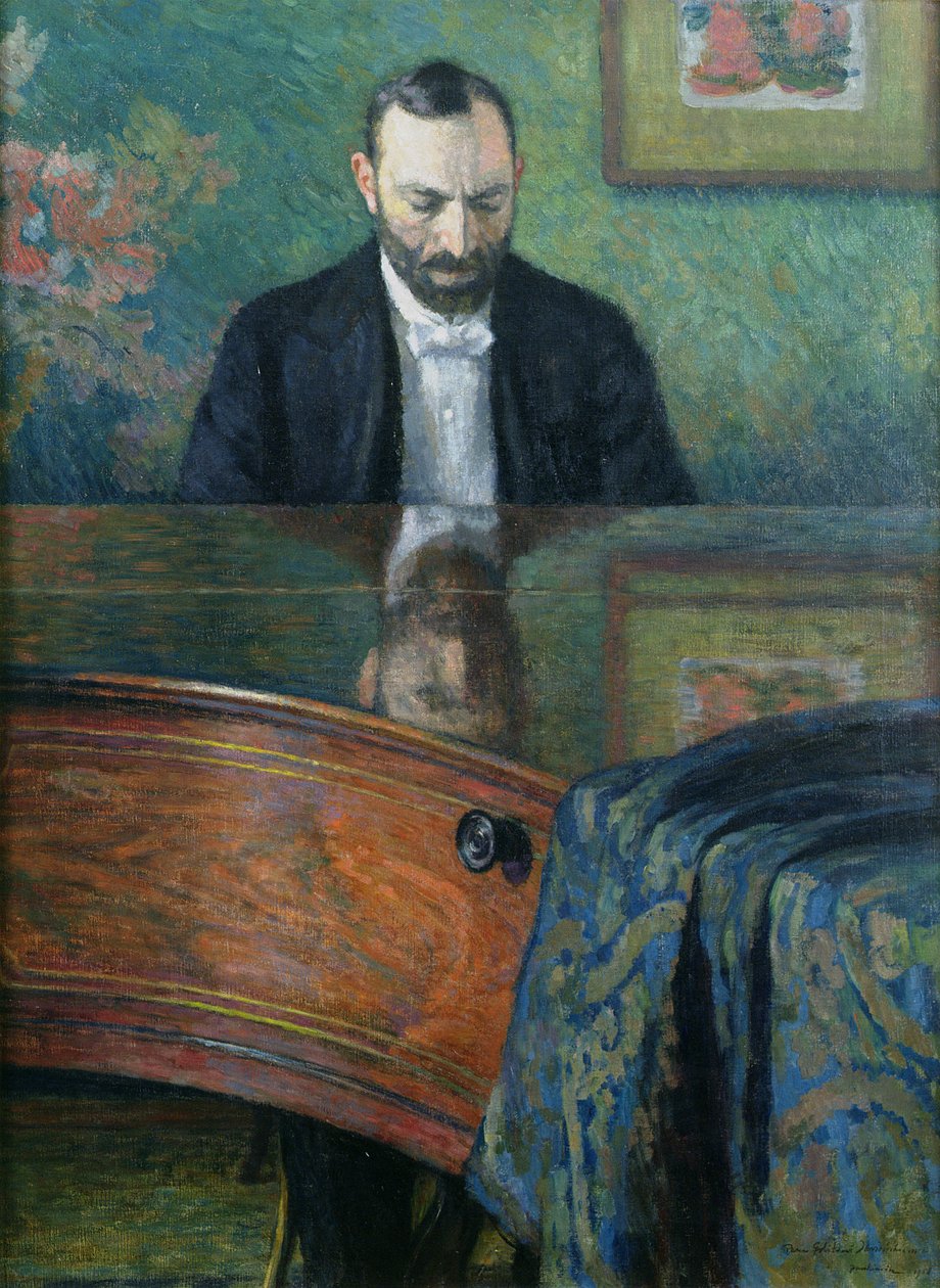 Feliks Jasienski (1861-1929) aan de piano, 1908 door Jozef Pankiewicz