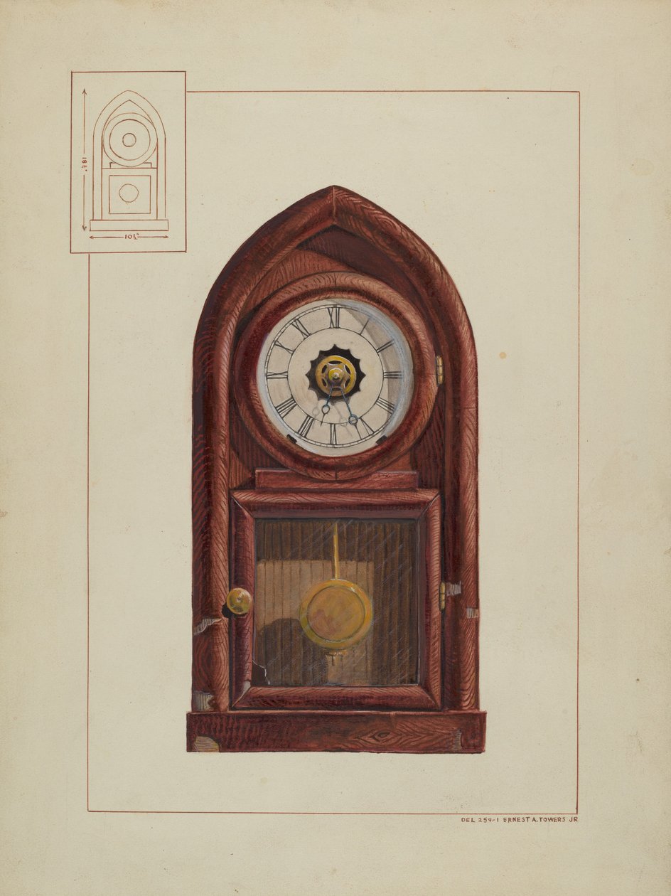 Schouwklok door Jr. Ernest A. Towers