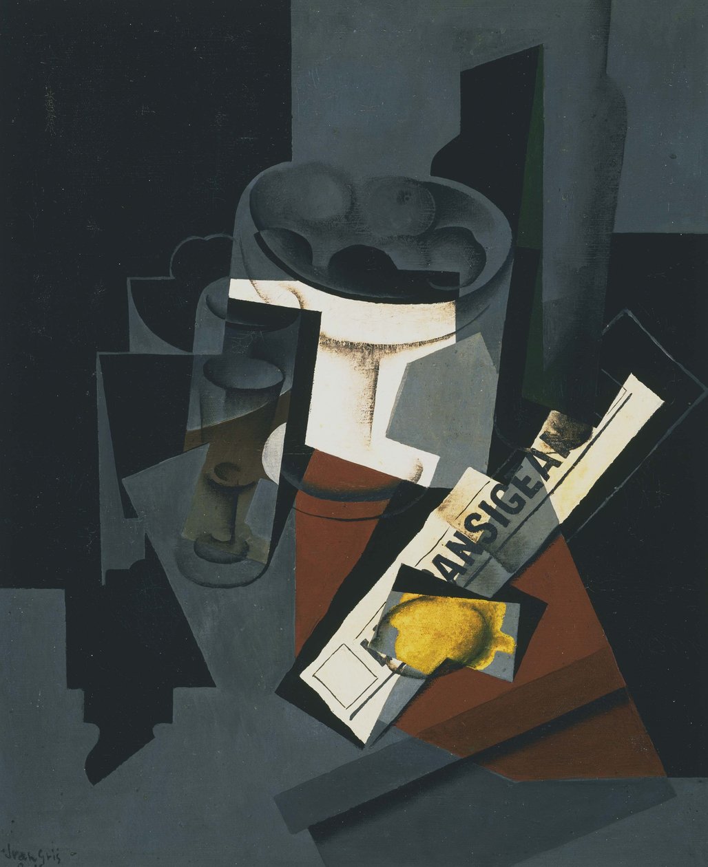 Stilleven met krant door Juan Gris