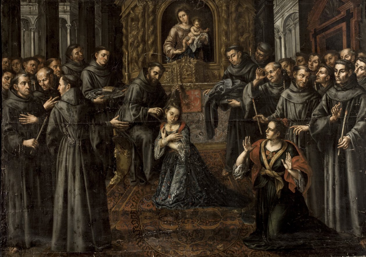 De professie van Sint Clara van Assisi door Juan Ruiz Soriano