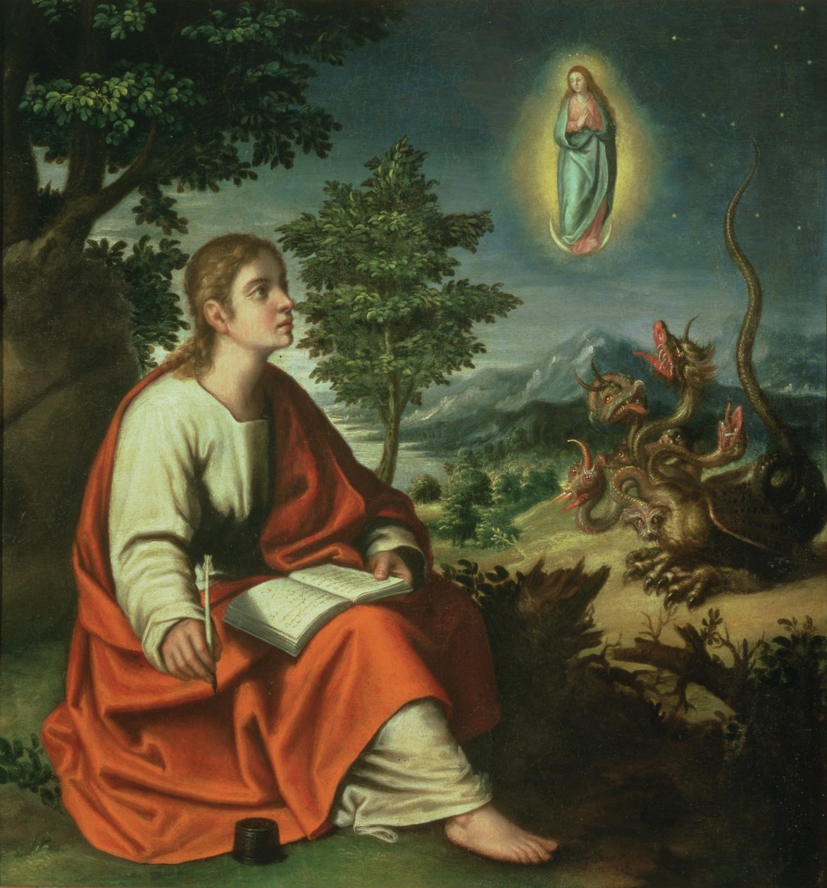 De Visie van St. Johannes de Evangelist op Patmos door Juan Sanchez Cotan