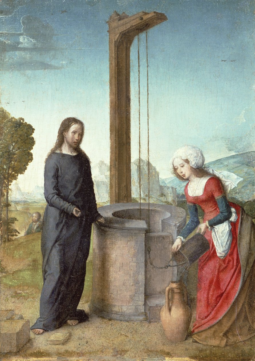 Christus en de vrouw van Samaria, ca. 1500 door Juan de Flandes